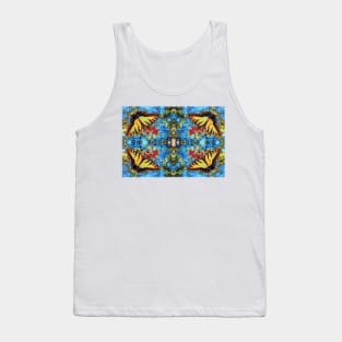 Digital Butterfly Design Tank Top